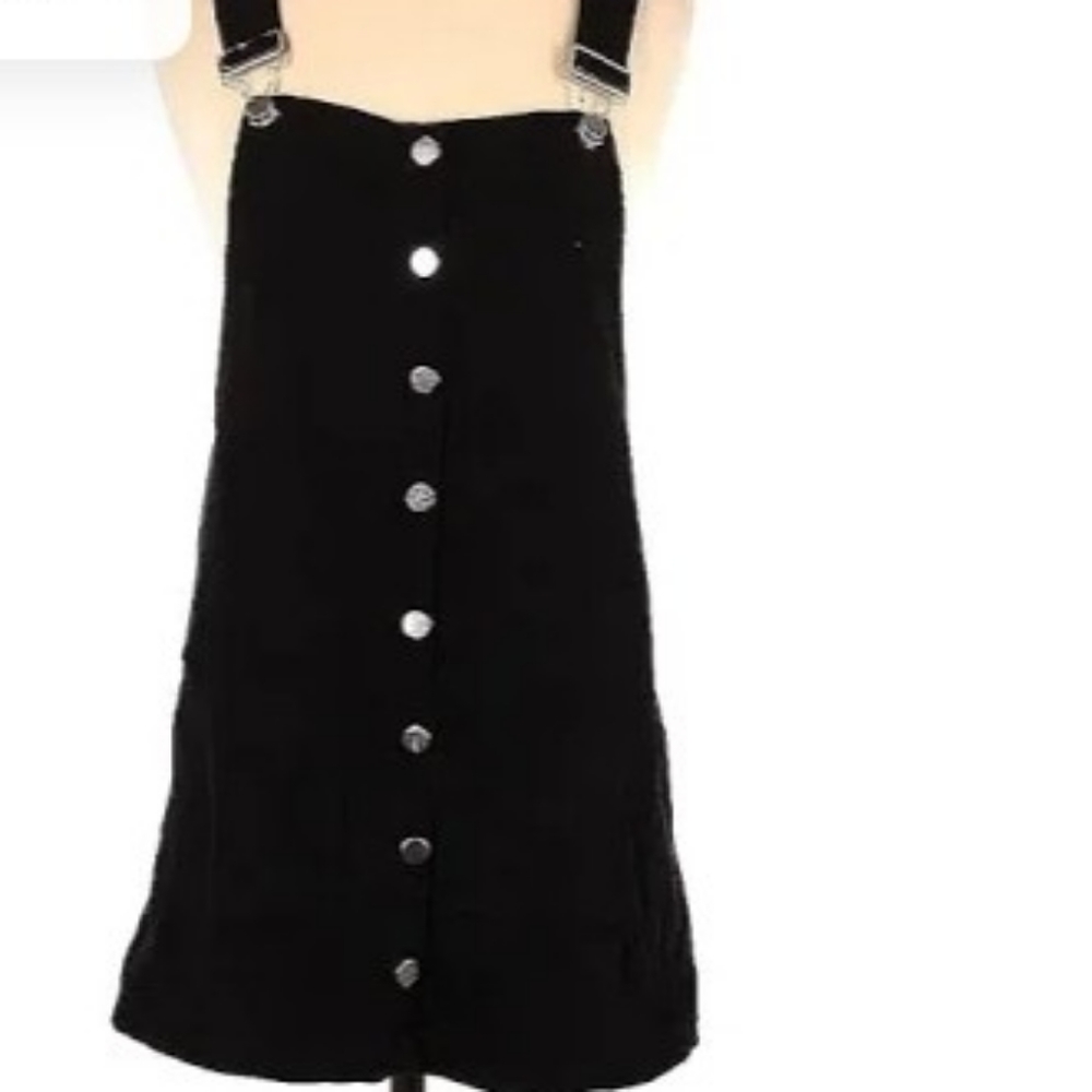 Harper heritage black corduroy overall mini dress small *D2 - Picture 3 of 9
